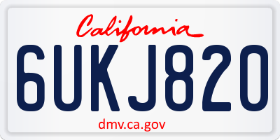 CA license plate 6UKJ820
