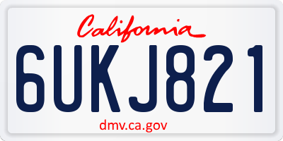 CA license plate 6UKJ821