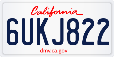 CA license plate 6UKJ822