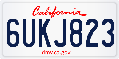 CA license plate 6UKJ823