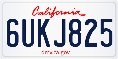 CA license plate 6UKJ825