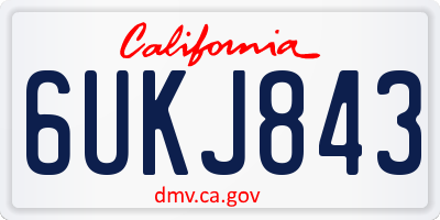 CA license plate 6UKJ843
