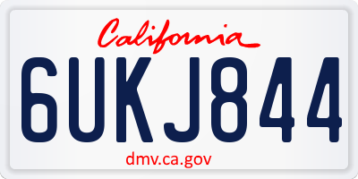 CA license plate 6UKJ844