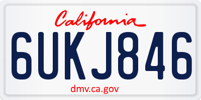 CA license plate 6UKJ846