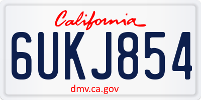 CA license plate 6UKJ854