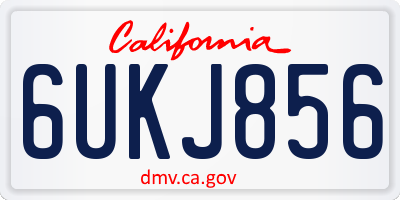 CA license plate 6UKJ856