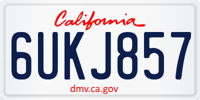 CA license plate 6UKJ857