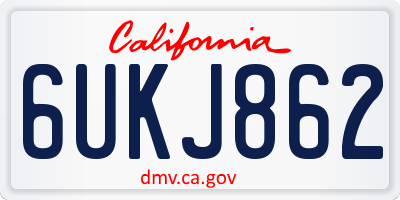 CA license plate 6UKJ862