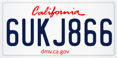 CA license plate 6UKJ866