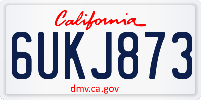 CA license plate 6UKJ873