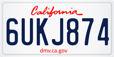 CA license plate 6UKJ874