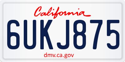 CA license plate 6UKJ875