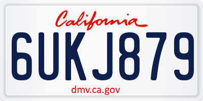 CA license plate 6UKJ879