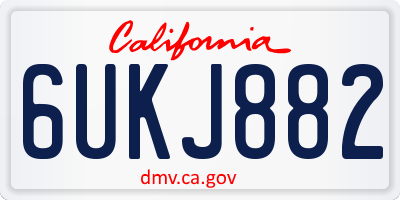 CA license plate 6UKJ882