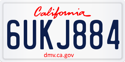 CA license plate 6UKJ884