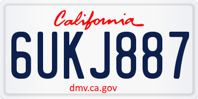 CA license plate 6UKJ887