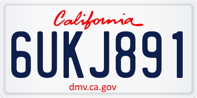 CA license plate 6UKJ891
