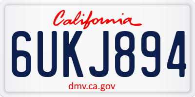 CA license plate 6UKJ894
