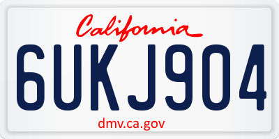 CA license plate 6UKJ904