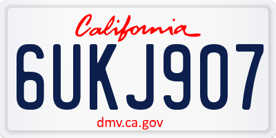 CA license plate 6UKJ907