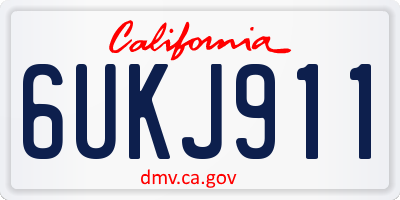 CA license plate 6UKJ911