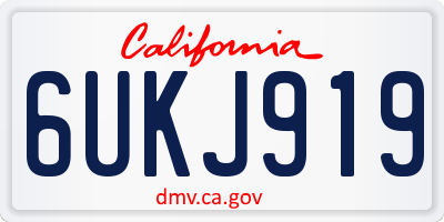CA license plate 6UKJ919