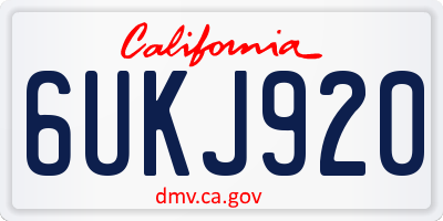 CA license plate 6UKJ920