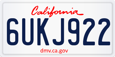 CA license plate 6UKJ922