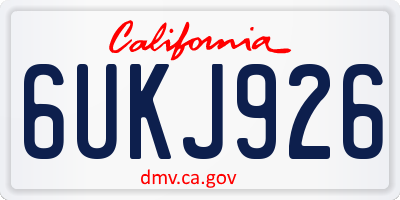 CA license plate 6UKJ926