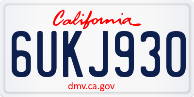 CA license plate 6UKJ930