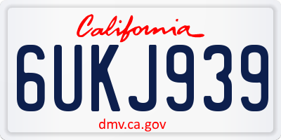CA license plate 6UKJ939