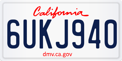 CA license plate 6UKJ940