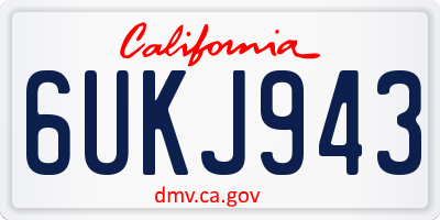 CA license plate 6UKJ943