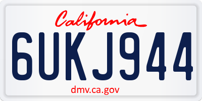 CA license plate 6UKJ944