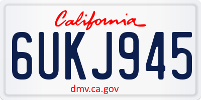 CA license plate 6UKJ945