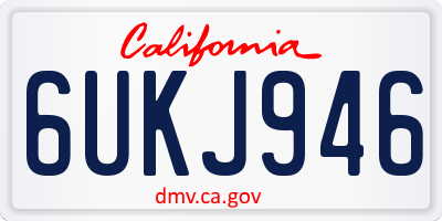 CA license plate 6UKJ946