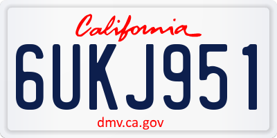 CA license plate 6UKJ951