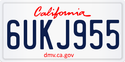 CA license plate 6UKJ955