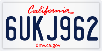CA license plate 6UKJ962