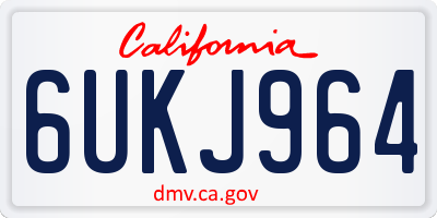 CA license plate 6UKJ964