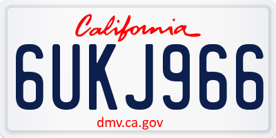 CA license plate 6UKJ966