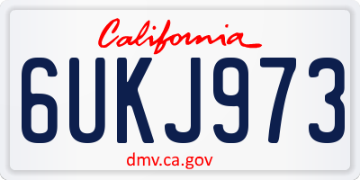 CA license plate 6UKJ973