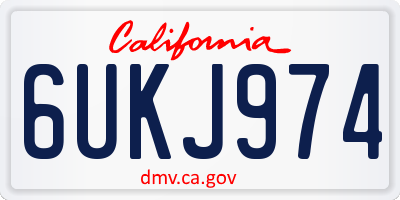 CA license plate 6UKJ974