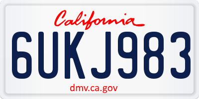 CA license plate 6UKJ983