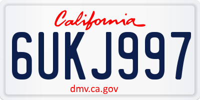 CA license plate 6UKJ997
