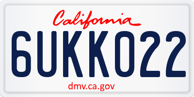 CA license plate 6UKK022