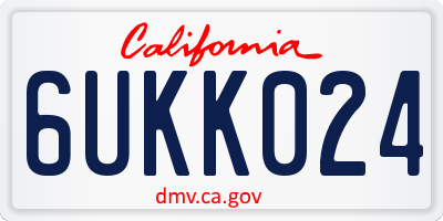 CA license plate 6UKK024