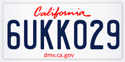 CA license plate 6UKK029