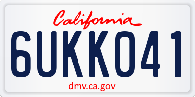 CA license plate 6UKK041