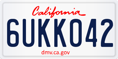 CA license plate 6UKK042